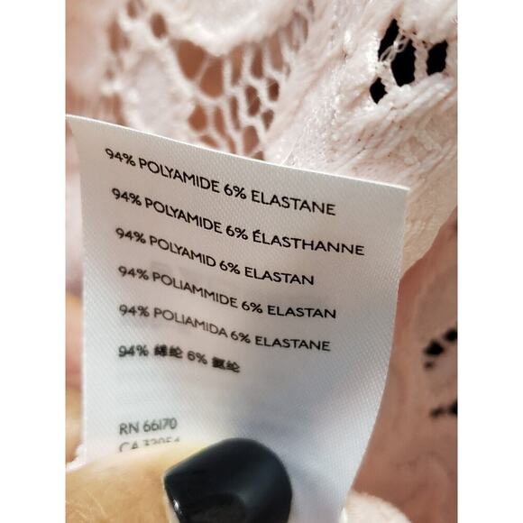 Free People Olivia Romantic Pink Lace Round Neck Flare Sleeve Blouse Size XS - Picture 13 of 15